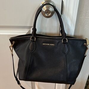 Michael Kors Black Crossbody Bag with Gold Accents